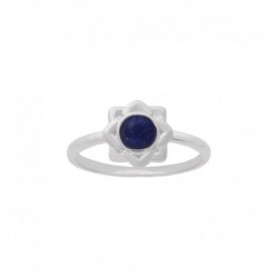 BAGUE AGT CABOCHON LAPIS