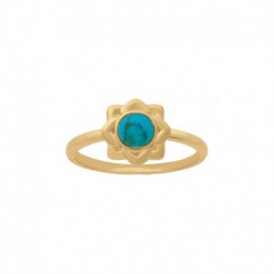 BAGUE P.OR CABOCHON TURQUOISE SYNT