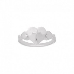 BAGUE AGT COEURS ET CROIX