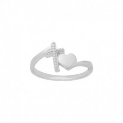 BAGUE AGT CROIX ET COEUR