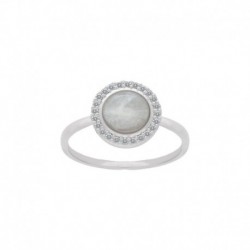 BAGUE AGT RD OZ PIERRE DE LUNE