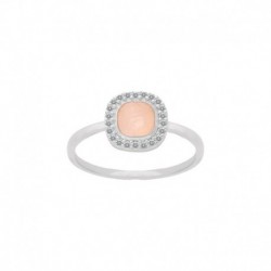 BAGUE AGT CARRE OZ QUARTZ ROSE