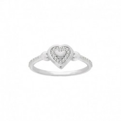 BAGUE AGT COEUR CZ