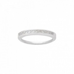 BAGUE AGT SERTI RAIL BLANC