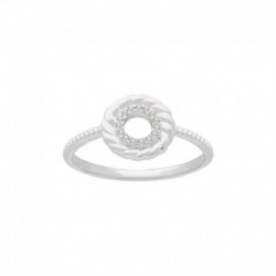 BAGUE AGT CERCLE TORSADE CZ