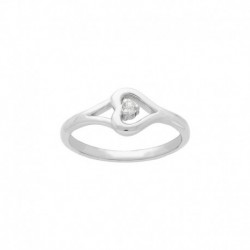 BAGUE AGT COEUR CZ