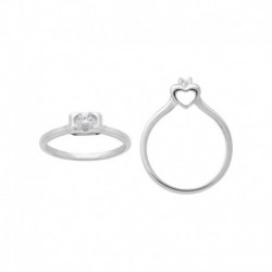 BAGUE AGT COEUR 3D ET CZ