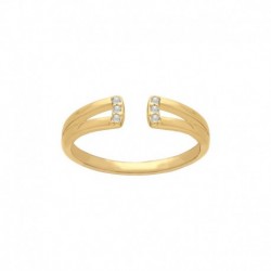 BAGUE P.OR OUVERTE ET AJOUREE CZ