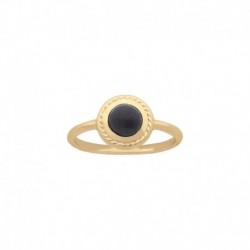 BAGUE POR CABOCHON DIOPSIDE NOIR