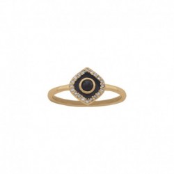 BAGUE POR OZ EMAIL ET CABOCHON DIOPSIDE NOIR