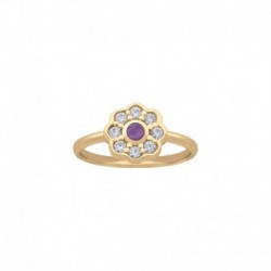 BAGUE POR FLEUR OZ BLANC CABOCHON AMETHYST