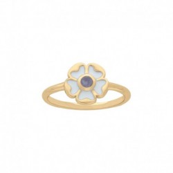 BAGUE POR FLEUR EMAIL BLANC ET IOLITE VIOLETTE
