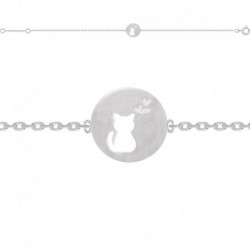 BRACELET 16CM AGT MEDAILLE CHATON