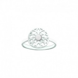 BAGUE ARGT AJOURE CABOCHON NACRE