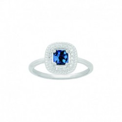 BAGUE AGT CARRE P. SYNTH BLEU SAPHIR ET OZ