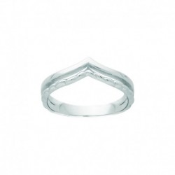 BAGUE AGT DOUBLE V TORSADE ET LISSE