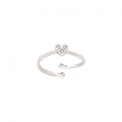BAGUE AGT PETIT COEUR CZ BLANCS