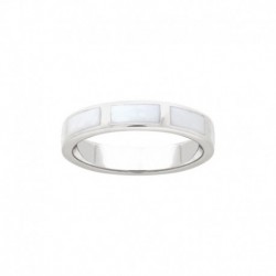 BAGUE AGT RECT RESINE BLANCHE