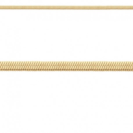 COLLIER 45CM M.MIROIR 3MM ACIER FINITION DOREE