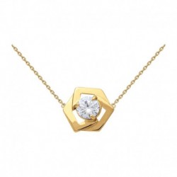 COLLIER ACIER FINITION DOREE