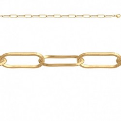 BRACELET M.RECTANGLE 4,2MM 18,5CM ACIER FINITION DOREE