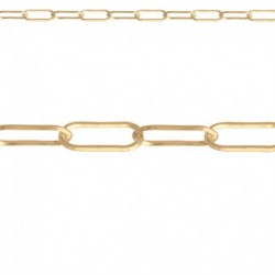 COLLIER M.RECTANGLE 4,2MM 45CM ACIER FINITION DOREE