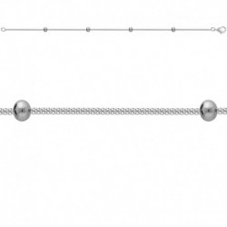 BRACELET 18,5CM M.FANTAISIE BOULES ACIER 