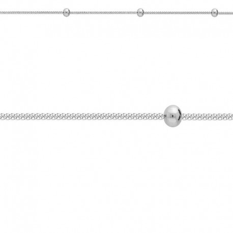 COLLIER 50CM M.FANTAISIE BOULES ACIER 