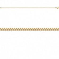 BRACELET 18,5CM M.PALMIER CARREE ACIER FINITION DOREE