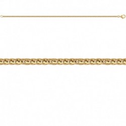 BRACELET 18,5CM M.PALMIER CARREE ACIER FINITION DOREE