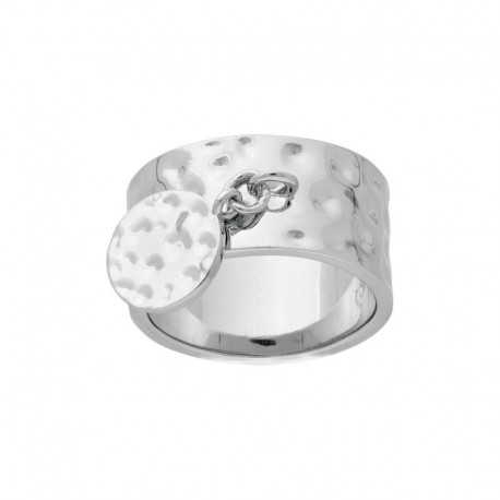 BAGUE ACIER PAMPILLE MARTELEE