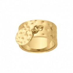 BAGUE ACIER FINITION DOREE PAMPILLE MARTELEE