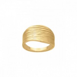 BAGUE ACIER FINITION DOREE STRIEE