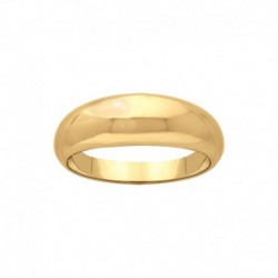 BAGUE ACIER FINITION DOREE JONC BOMBE
