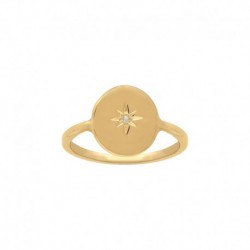 BAGUE ACIER FINITION DOREE ETOILE OXYDE