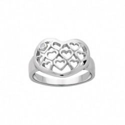 BAGUE ACIER COEUR AJOURE 1OXYDE