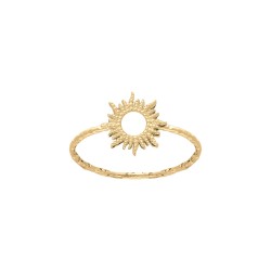 BAGUE ACIER DORE SOLEIL