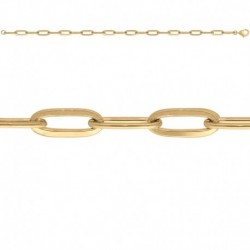 BRACELET ACIER M.RECTANGLE 4MM FINITION DOREE