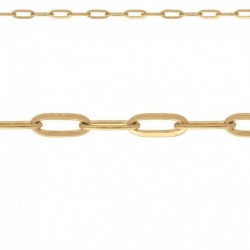 COLLIER ACIER M.RECTANGLE 4MM FINITION DOREE