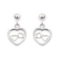 BO OP ARGENT VERNI COEURS 2 EN 1