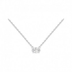 COLLIER 42CM AGT OZ OVALE BLANC