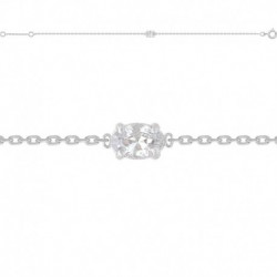 BRACELET 18CM AGT OZ OVALE BLANC