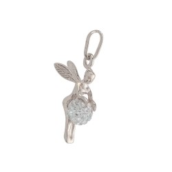 PENDENTIF FEE BOULE DIAMETRE 6MM CRISTAL BLANC HAUTEUR 18MM
