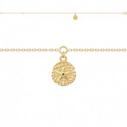 CHEVILLE 23+5CM PLAQUE OR PAMPILLE DOLLAR DES SABLES OZ VERT