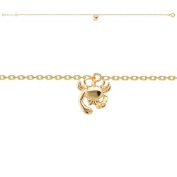 CHAINE CHEV PLAQUE OR CRABE