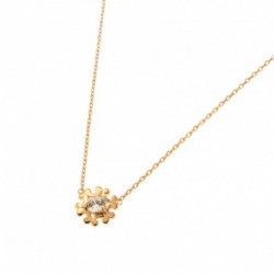 COLLIER 42CM PLAQUE OR CZ