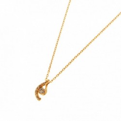 COLLIER 42CM PLAQUE OR RUBAN OZ ET GOUTTE OZ