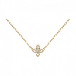 COLLIER 42CM POR FLEUR SERTI DE OZ