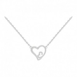 COLLIER 42CM AGT COEUR OZ