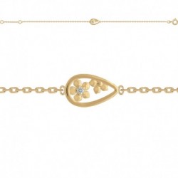 BRACELET 18CM P.OR GOUTTE FLEURS OZ